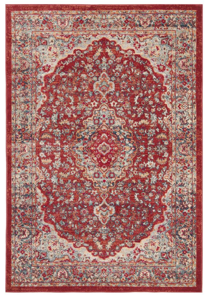 Safavieh Merlot Yazat 5 x 8 Red/Aqua Indoor Floral/Botanical Oriental Area Rug