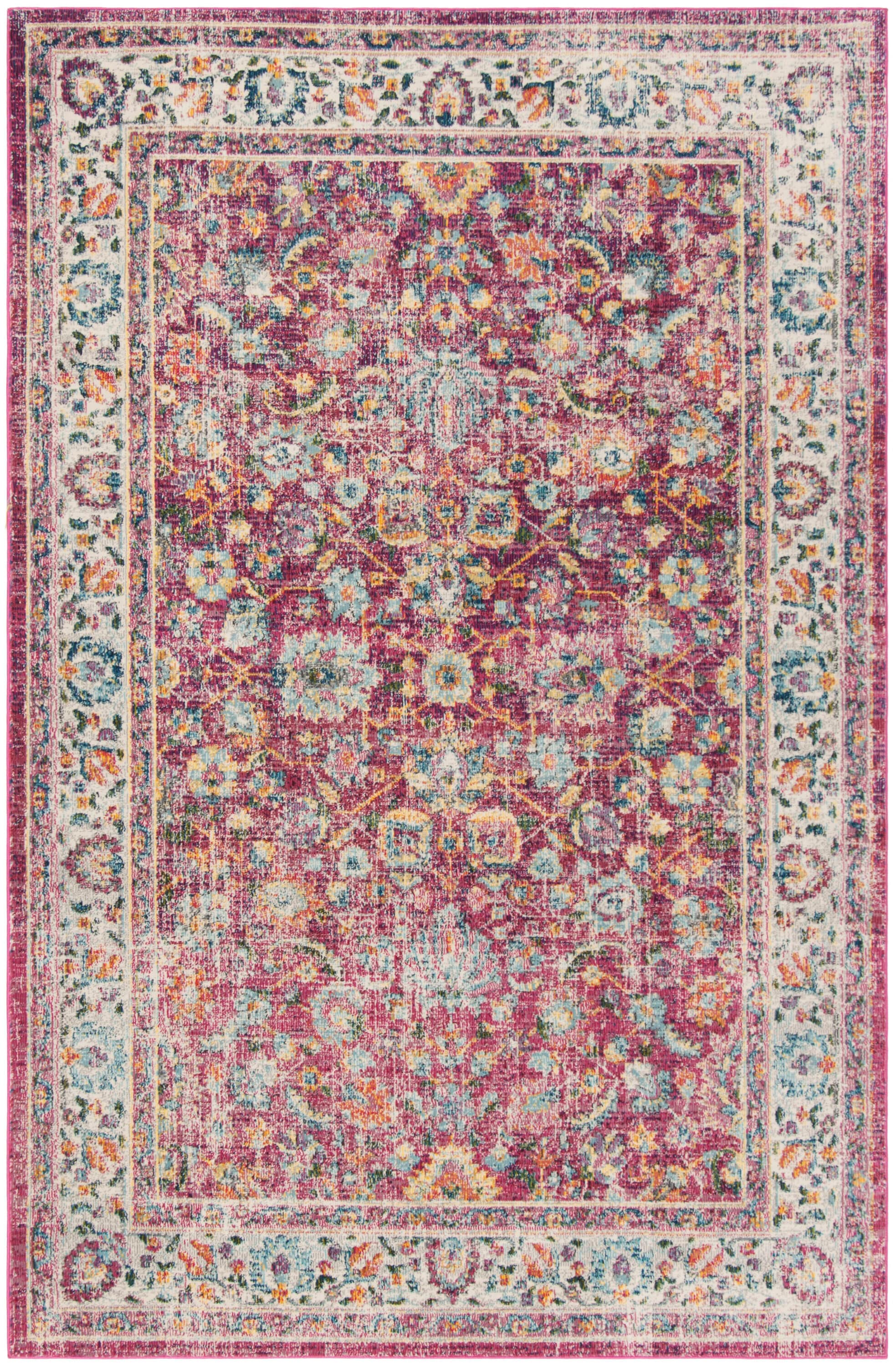 Safavieh Merlot Zoria 9 x 12 Red/Multi Indoor Floral/Botanical Oriental Area Rug - Image 2