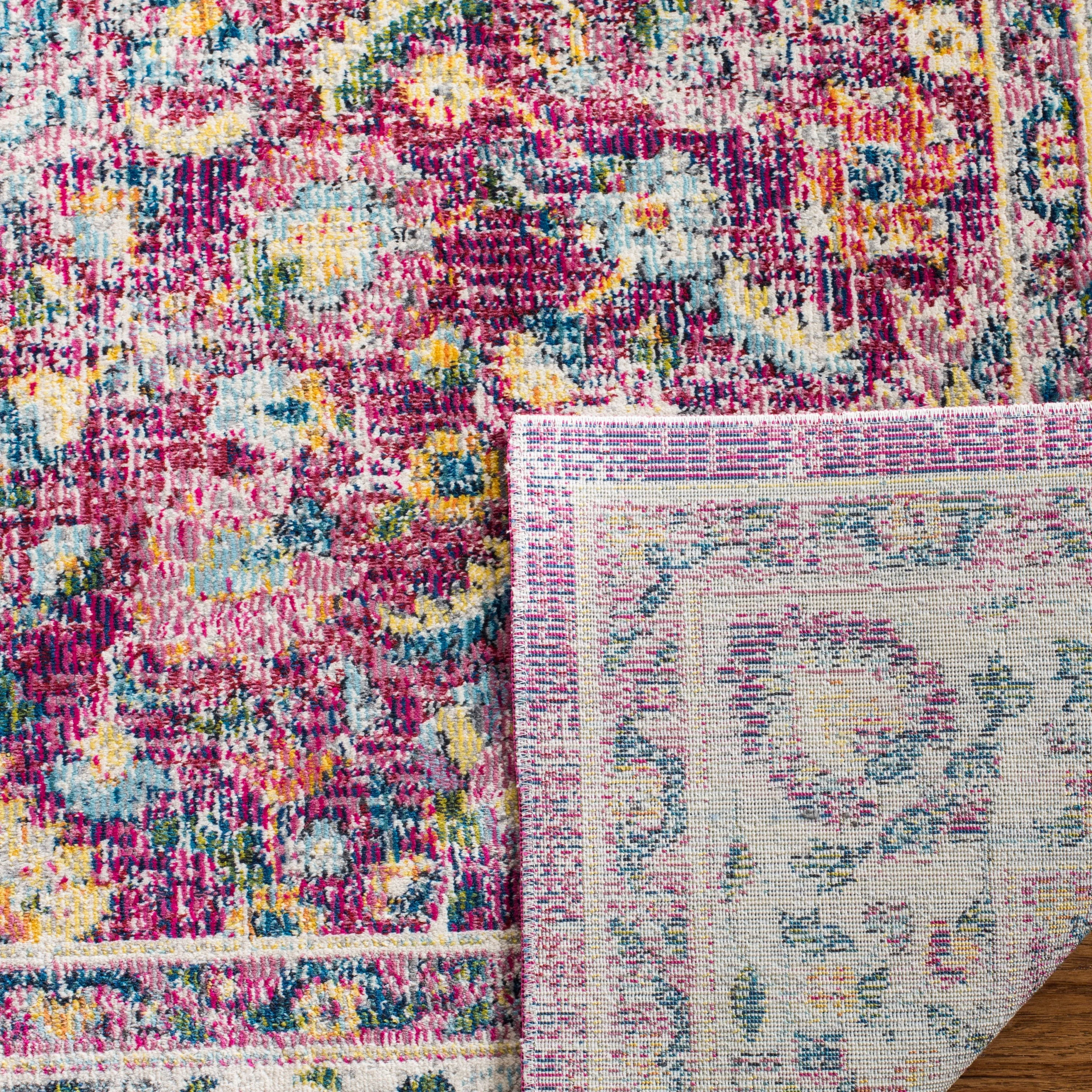 Safavieh Merlot Zoria 9 x 12 Red/Multi Indoor Floral/Botanical Oriental Area Rug - Image 4