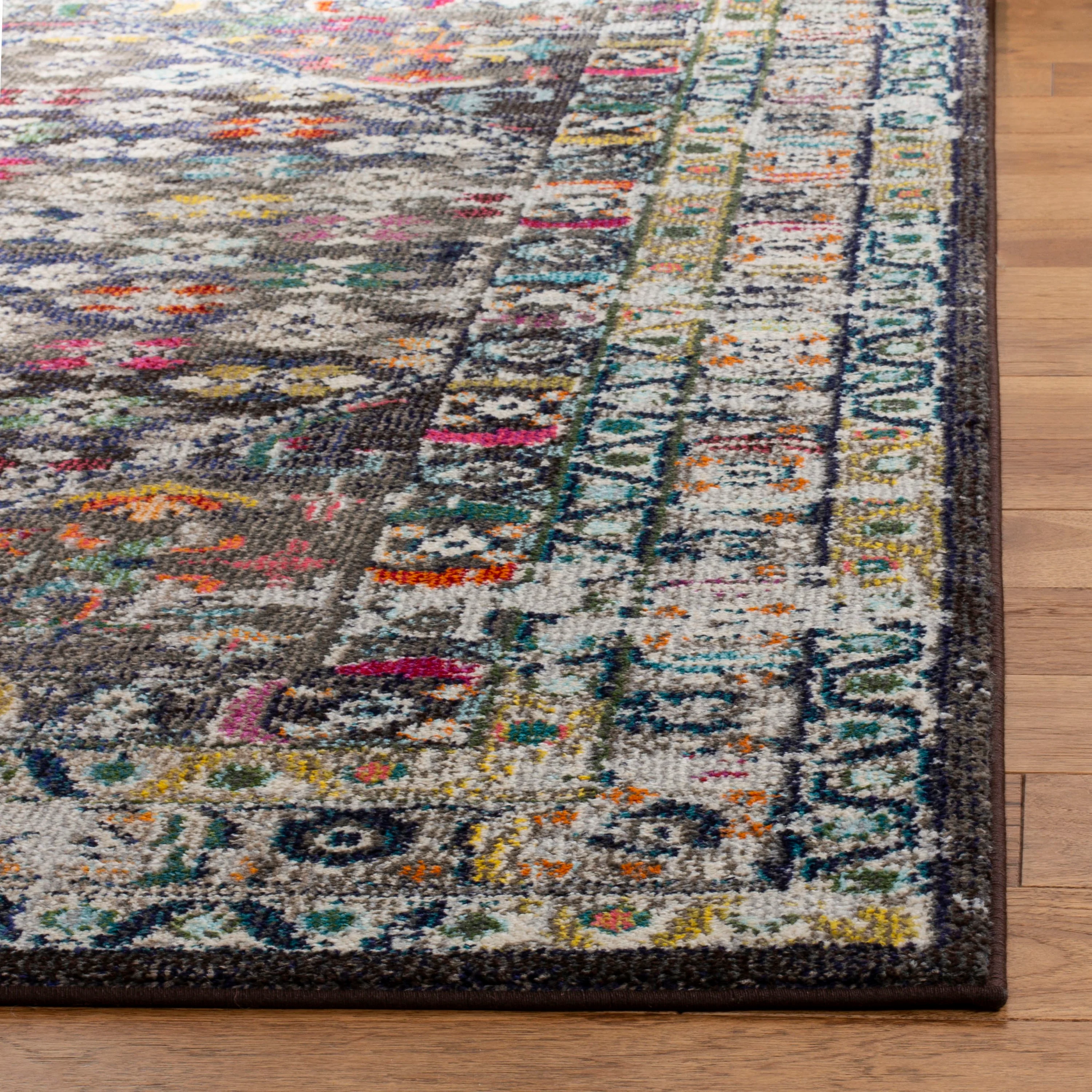 Safavieh Monaco Boule 2-ft 2-in x 8-ft Brown/Gray Indoor Floral/Botanical Vintage Runner Rug - Image 3