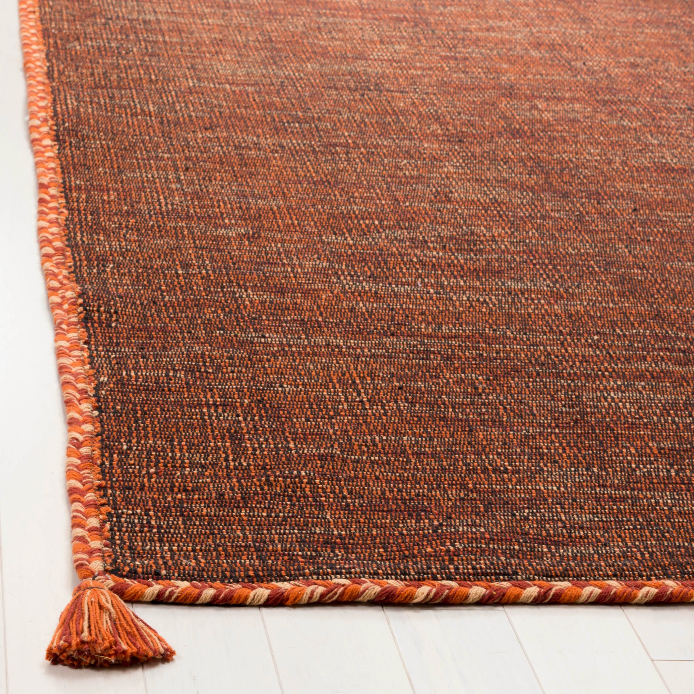 Safavieh Montauk Lajolla 2-ft-3-in x 7-ft Orange/Black Indoor Handcrafted Cotton Runner Rug - Image 3