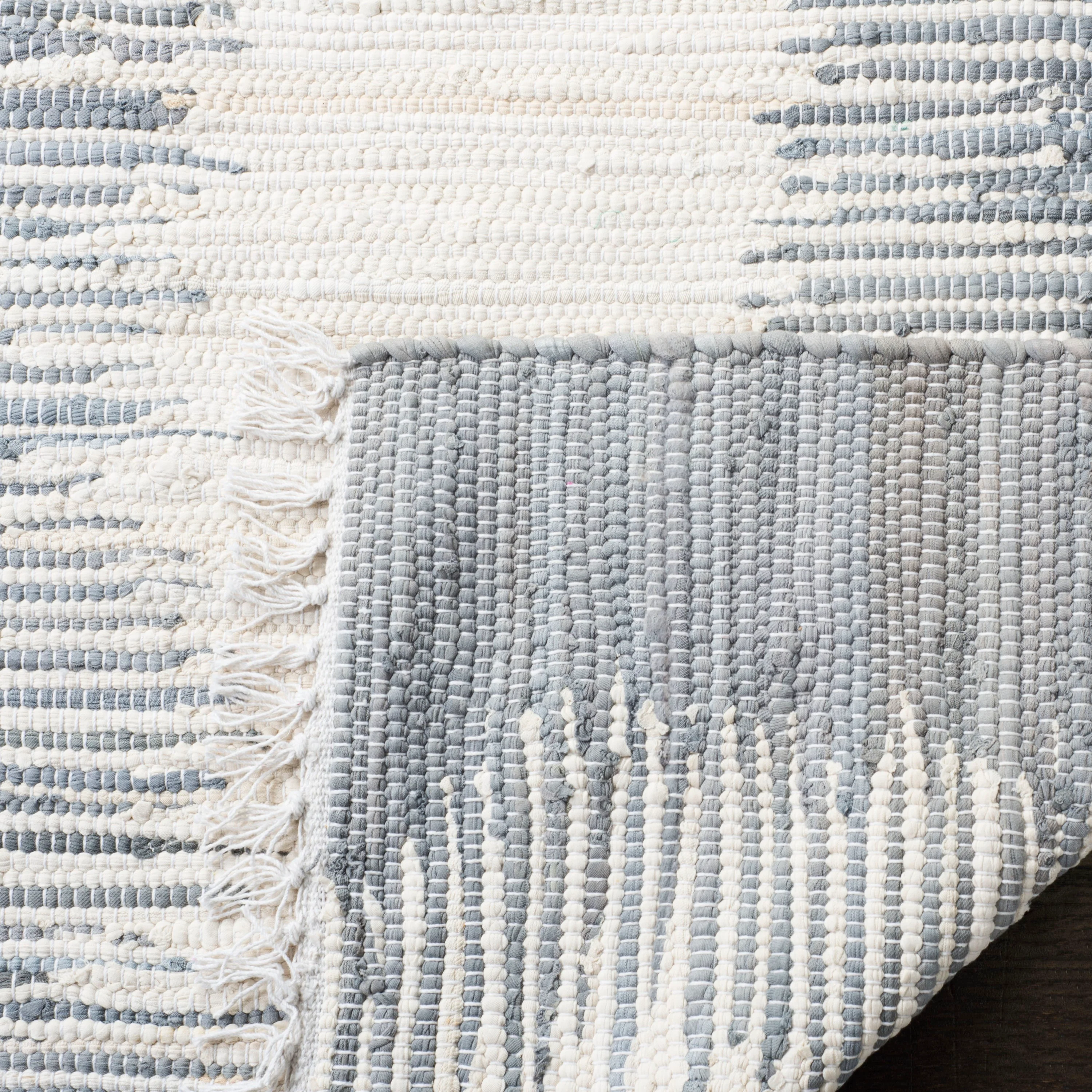 Safavieh Montauk Morro 2-ft 3-in x 6-ft Gray Indoor Stripe Coastal Handcrafted Runner Rug - Image 3