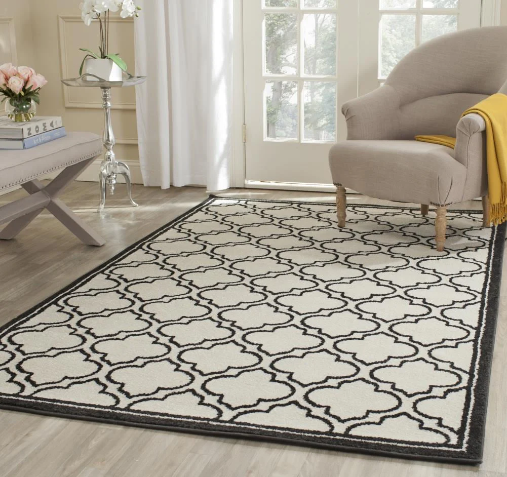 Safavieh Moroccan 6 x 9 Ivory/Anthracite Indoor Trellis Area Rug - Image 2
