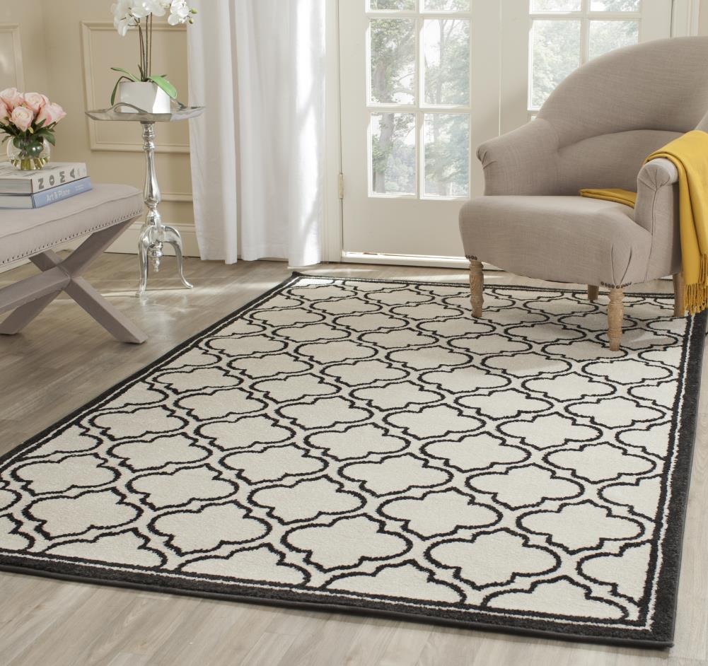 Safavieh Moroccan 6 x 9 Ivory/Anthracite Indoor Trellis Area Rug - Image 2