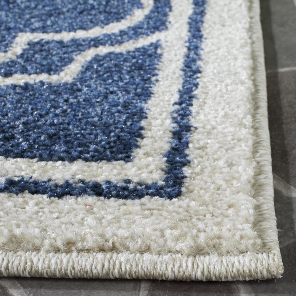 Safavieh Moroccan 9 x 12 Navy/Ivory Indoor Trellis Area Rug - Image 3