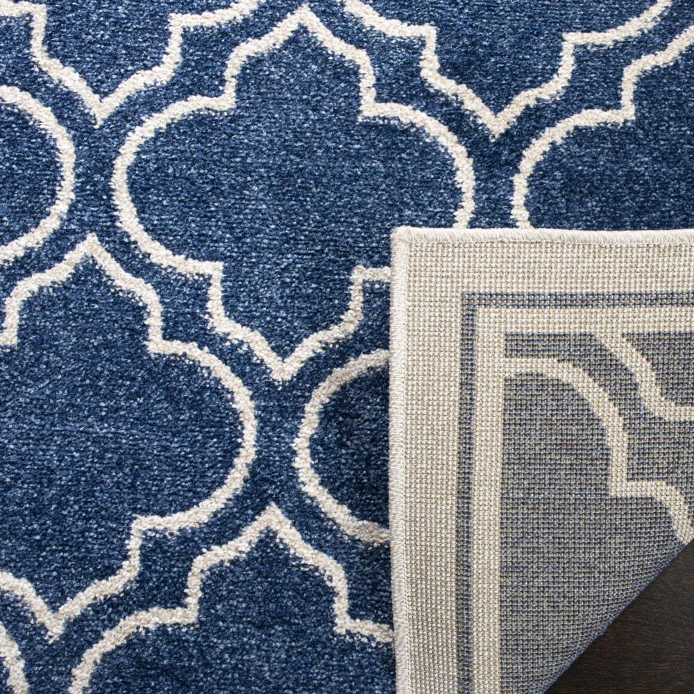 Safavieh Moroccan 9 x 12 Navy/Ivory Indoor Trellis Area Rug - Image 4