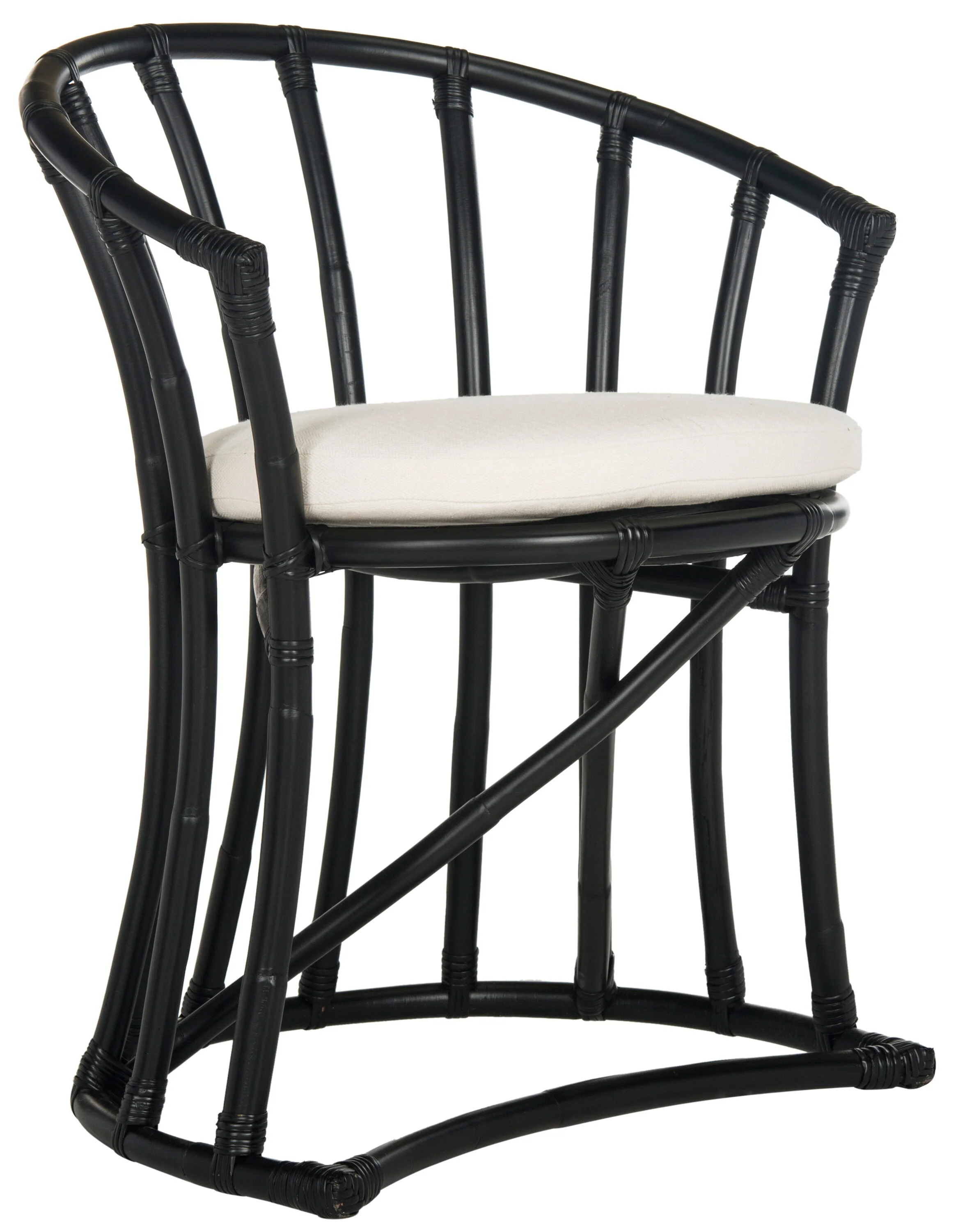 Safavieh Percy White Distress Bar Stool, 29.5-in Bar Height, Rattan - Image 7