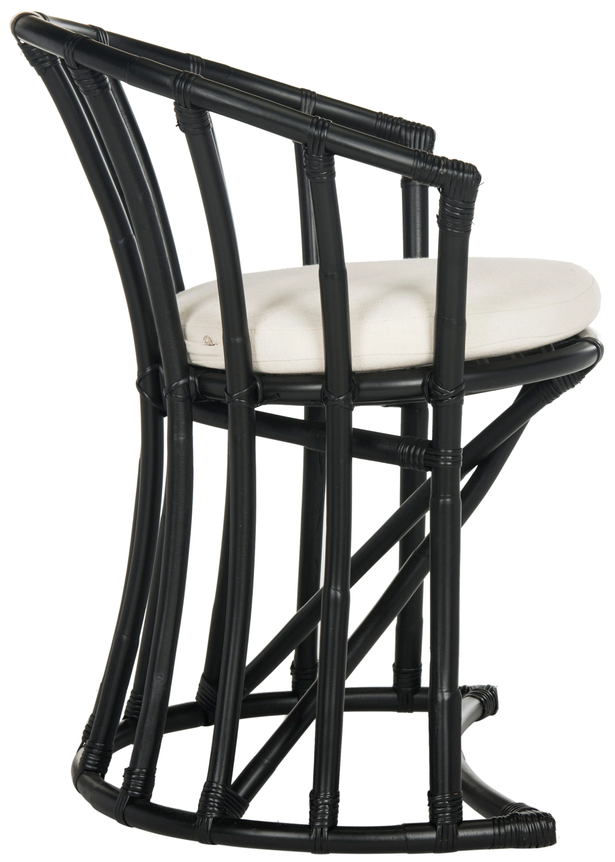 Safavieh Percy White Distress Bar Stool, 29.5-in Bar Height, Rattan - Image 8