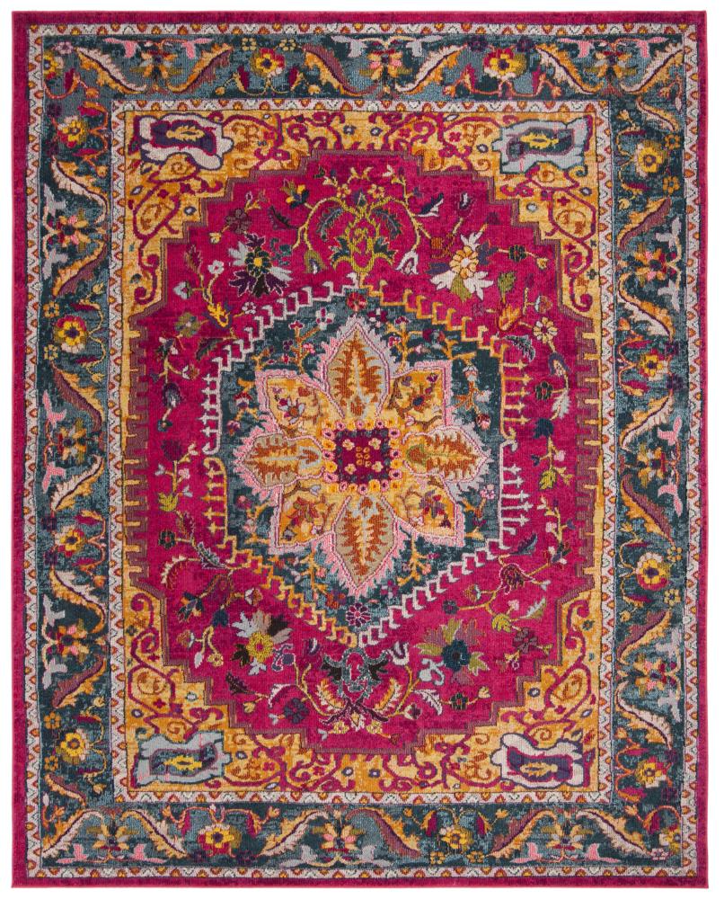 Safavieh Phoenix Ian 8 x 10 Fuchsia/Blue Indoor Distressed/Overdyed Vintage Area Rug