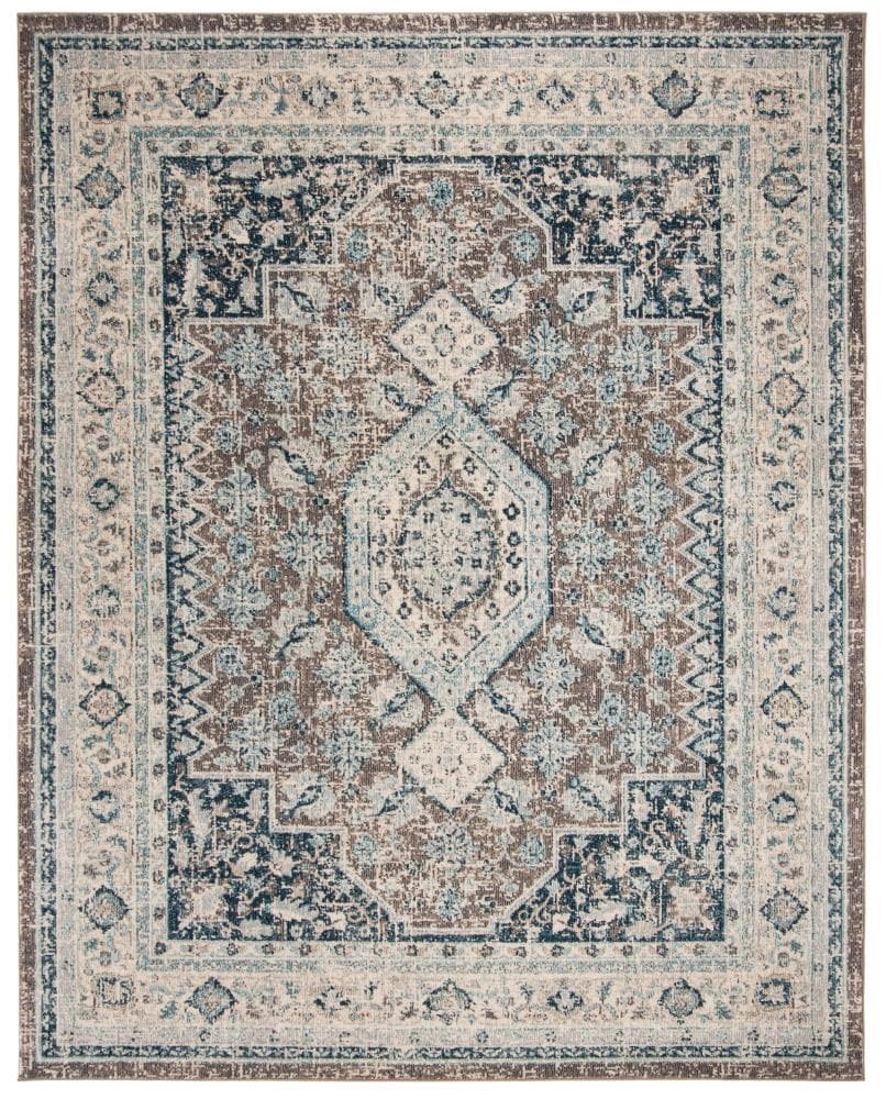 Safavieh Phoenix Nuri 8 x 10 Gray/Blue Indoor Abstract Vintage Area Rug