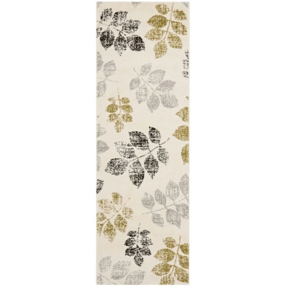 Safavieh Porcello Agoro 2 x 7 Ivory/Green Indoor Floral/Botanical Runner Rug