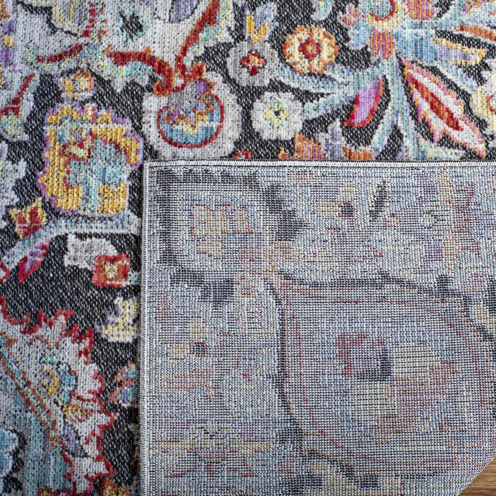 Safavieh Provance Arles 2 x 8 Aqua/Black Indoor Floral/Botanical Vintage Runner Rug - Image 4