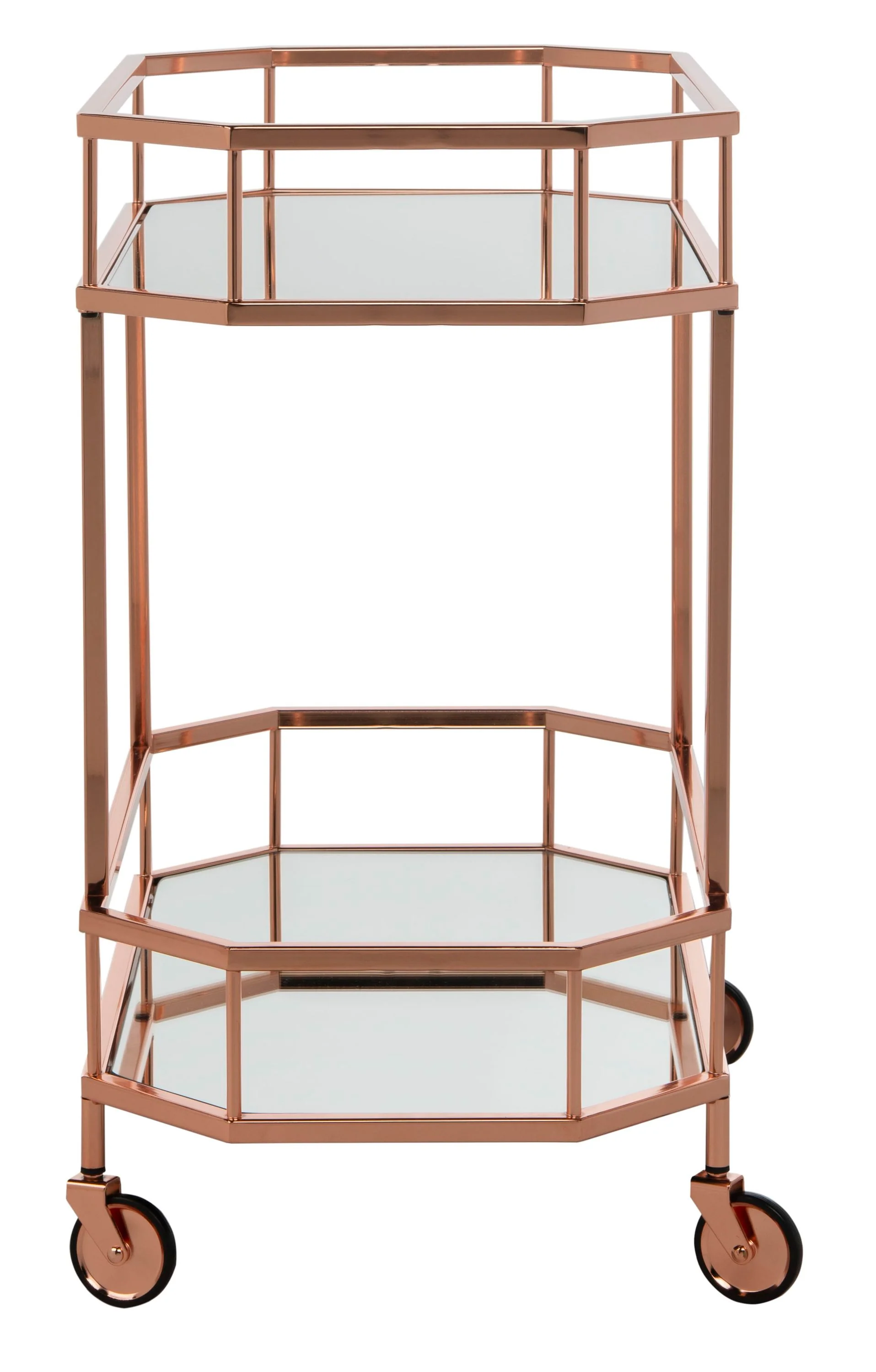 Safavieh Red Metal Base with Mirror Top Kitchen Cart (29.6-in x 16.5-in x 29.8-in) - Image 3