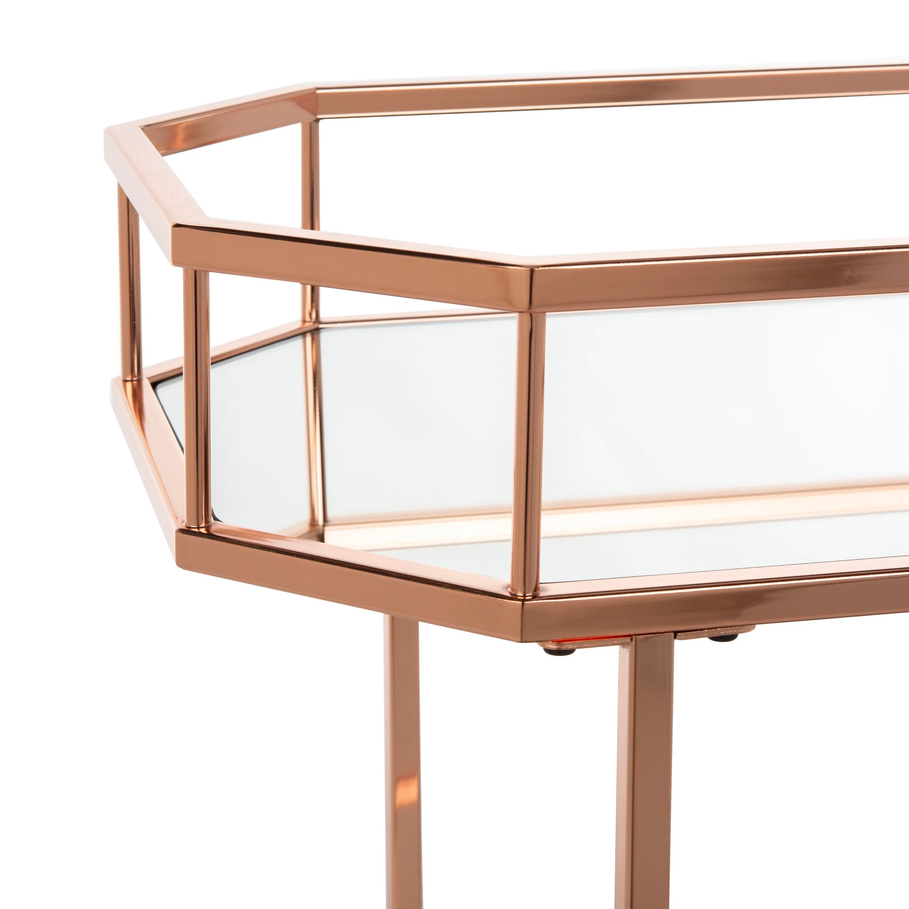 Safavieh Red Metal Base with Mirror Top Kitchen Cart (29.6-in x 16.5-in x 29.8-in) - Image 5