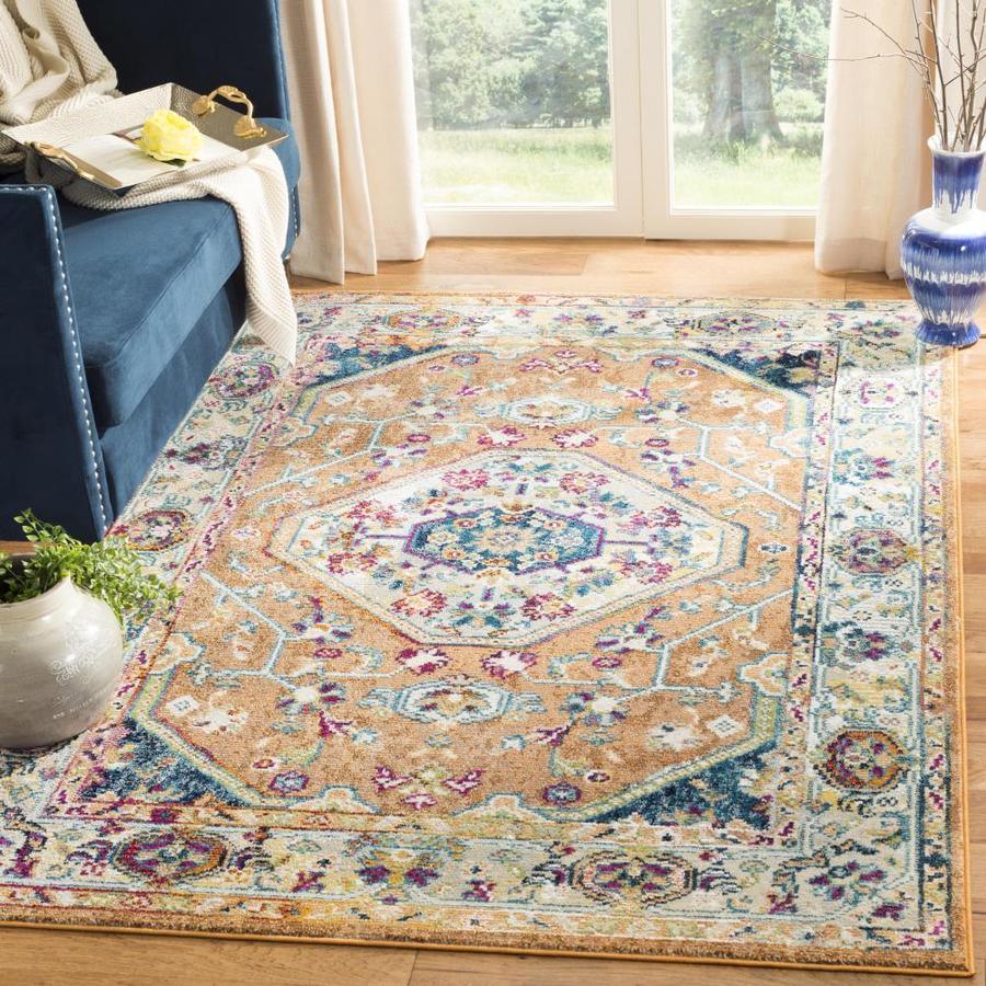 Safavieh Savannah 3 x 5 Orange/Orange Indoor Floral/Botanical Oriental Throw Rug