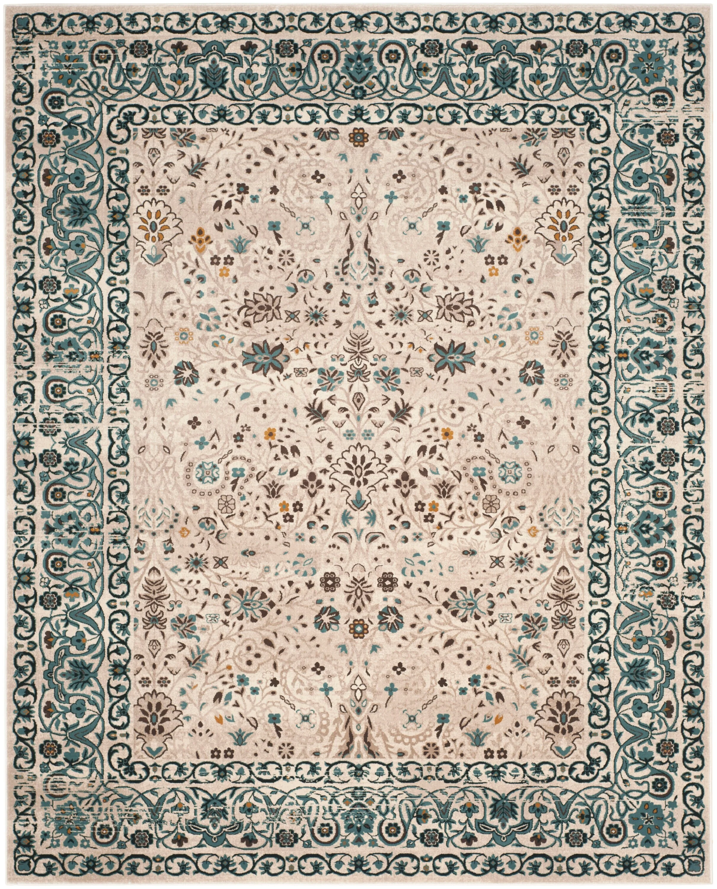 Safavieh Serenity Pasquale 8 x 10 Beige/Blue Indoor Floral/Botanical Vintage Area Rug - Image 2