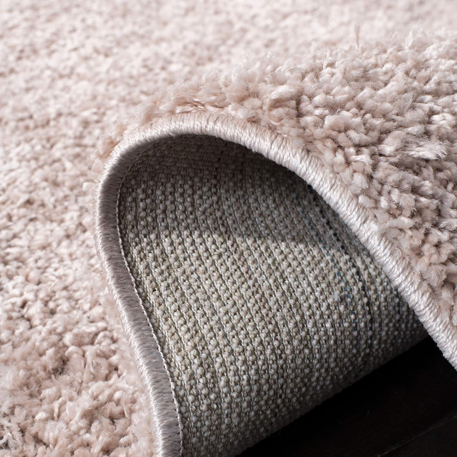 Safavieh Solo Shag 7 ft. Round Indoor Area Rug in Ivory, Solid Plush - Image 5
