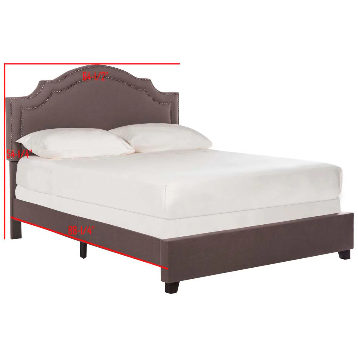 Safavieh Theron Dark Taupe Full Upholstered Bed - Image 4
