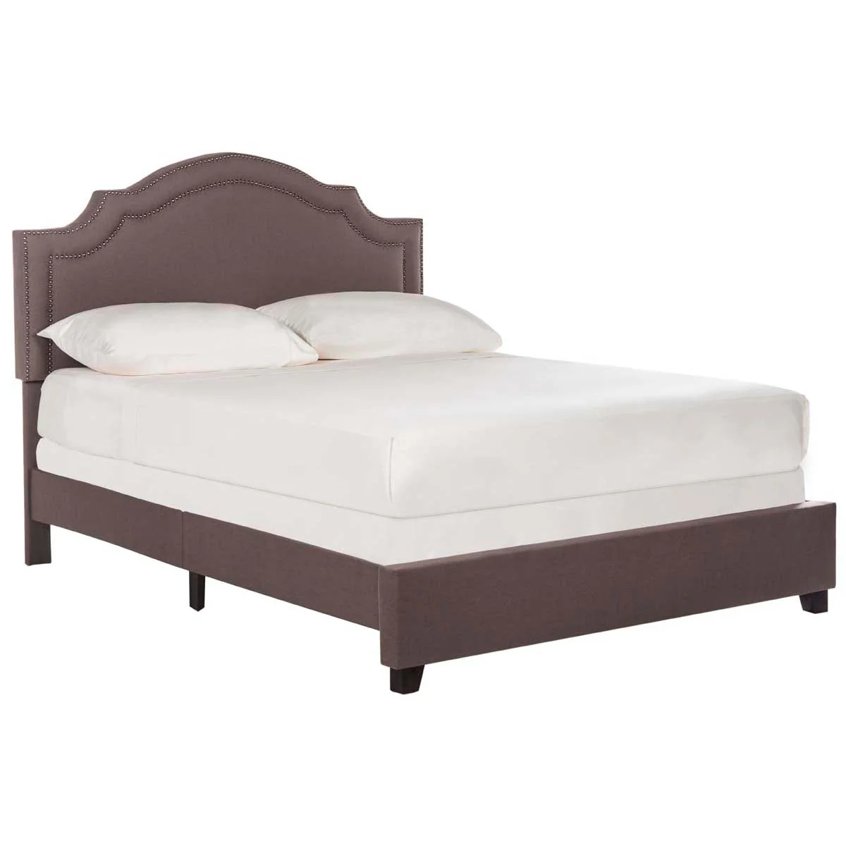 Safavieh Theron Dark Taupe Queen Upholstered Bed - Image 2