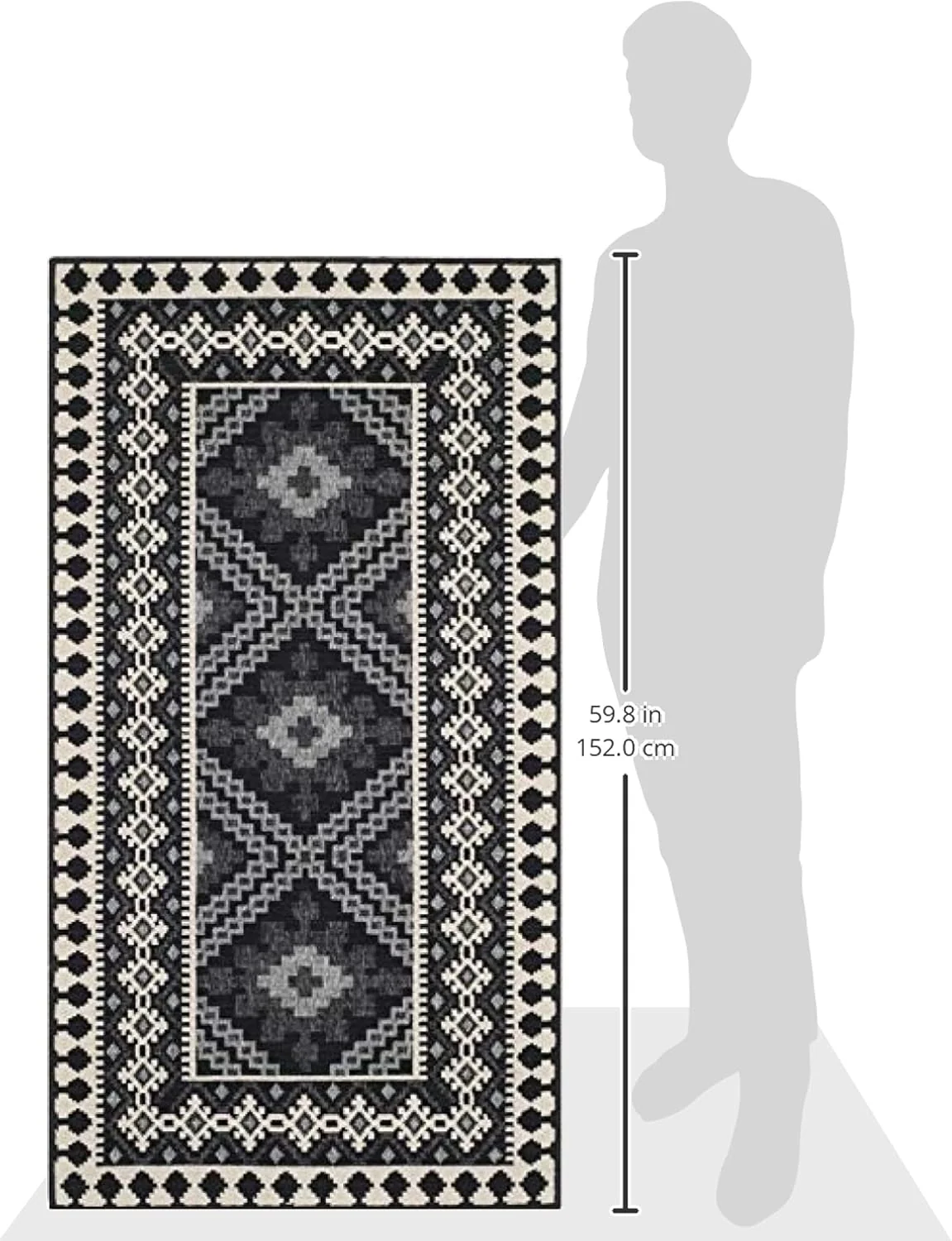 Safavieh Veranda 2-ft-7-in x 5-ft Black/Creme Indoor/Outdoor Abstract Coastal Throw Rug - Image 2