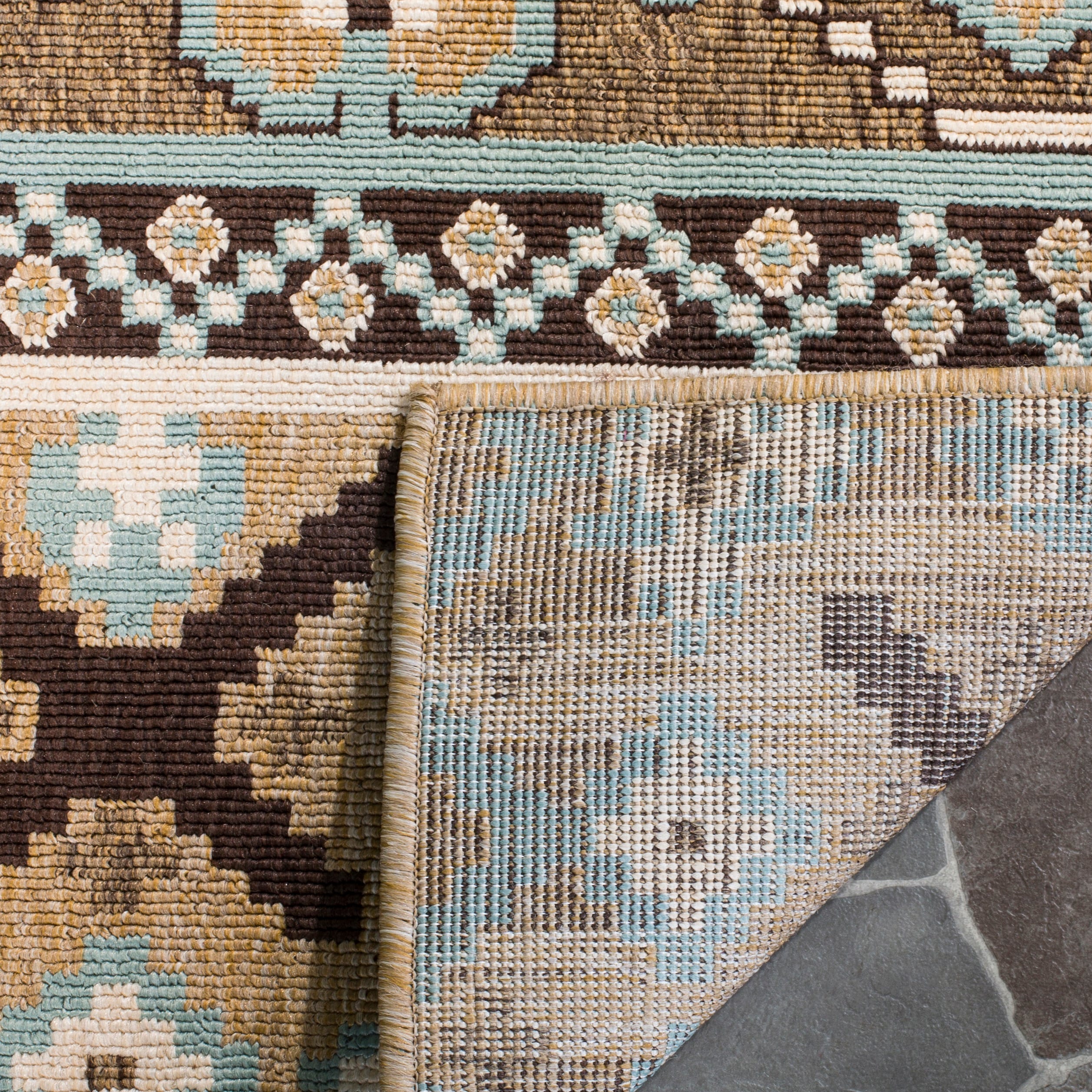 Safavieh Veranda 6-ft-7-in x 9-ft-6-in Creme/Brown Indoor/Outdoor Abstract Coastal Area Rug, 7 x 10 - Image 4