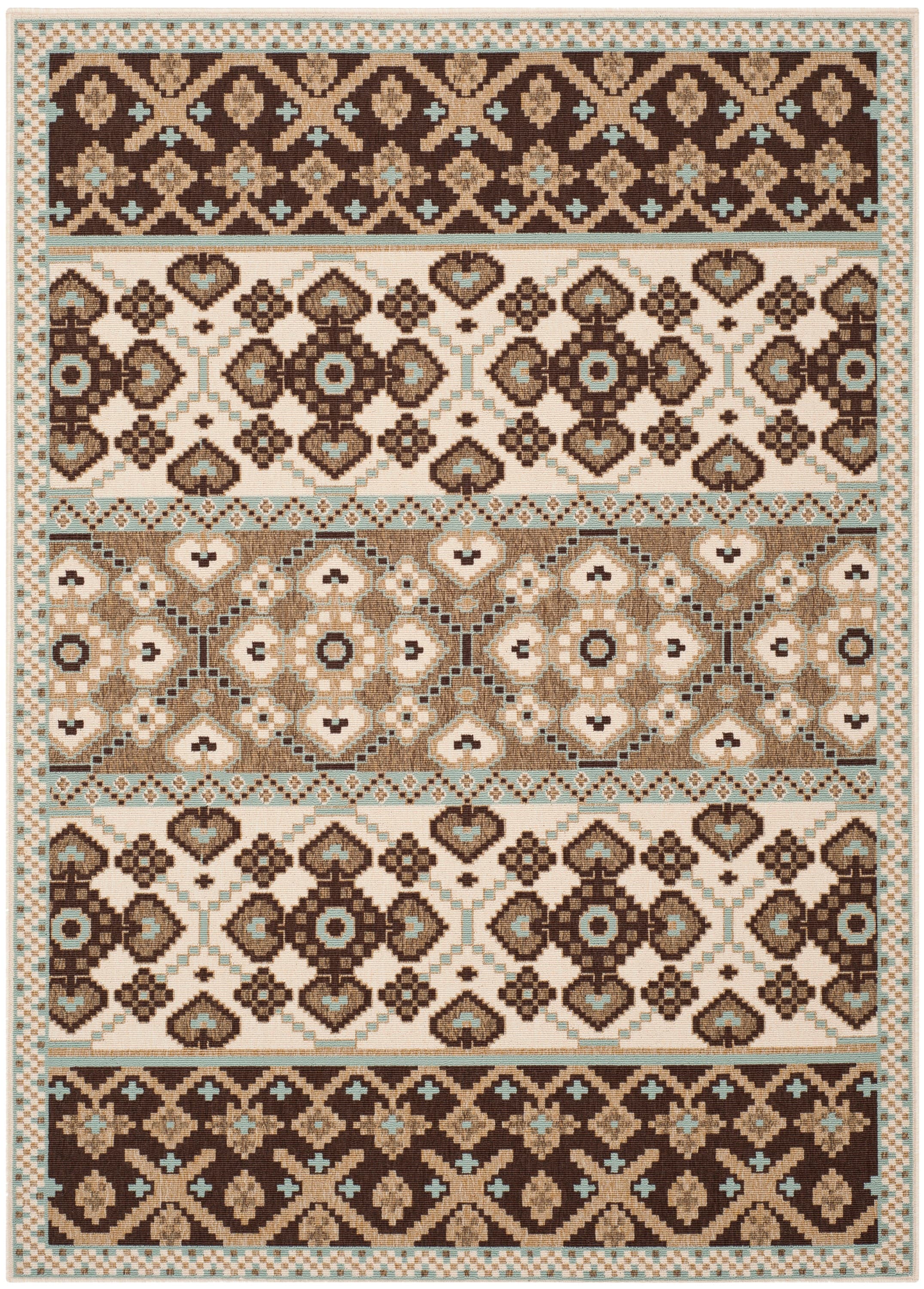 Safavieh Veranda Numa 5-ft-3-in x 7-ft-7-in Indoor/Outdoor Area Rug, Cream/Chocolate, Abstract Coastal - Image 2