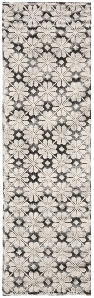 Safavieh Vermont Cornwall 2 x 8 Ivory/Black Indoor Floral/Botanical Handcrafted Wool Runner