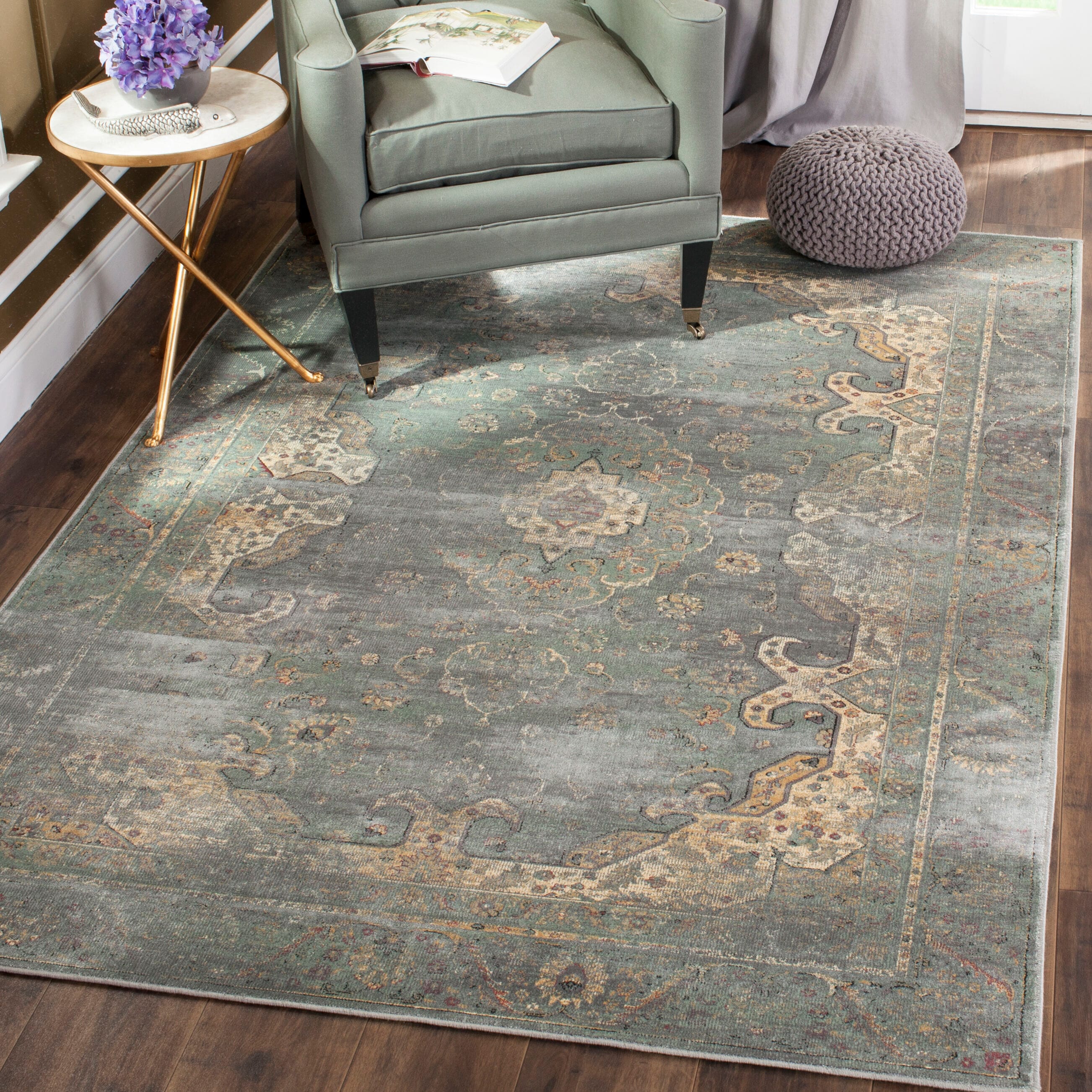 Safavieh Vintage Christina 4 x 6 Gray/Multi Indoor Distressed/Overdyed Vintage Area Rug - Image 5