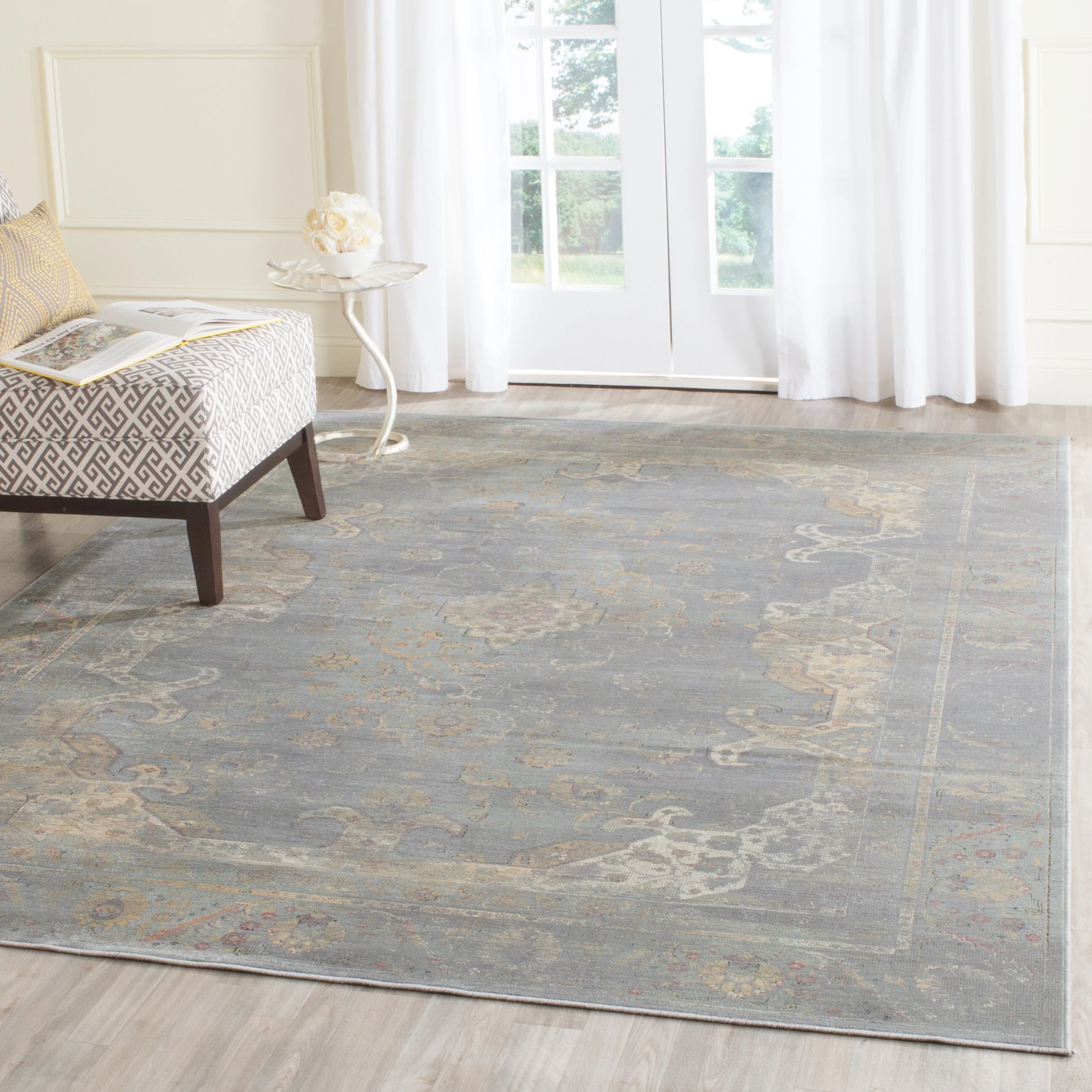 Safavieh Vintage Christina 4 x 6 Gray/Multi Indoor Distressed/Overdyed Vintage Area Rug - Image 6