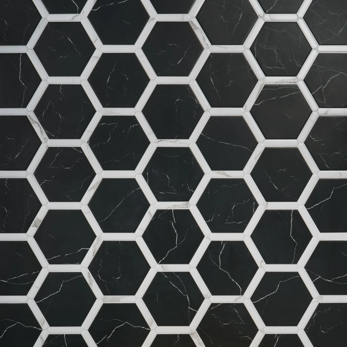 Sagon Nero Black 9" Hexagon Matte Porcelain Tile - Lux Tile - Image 7