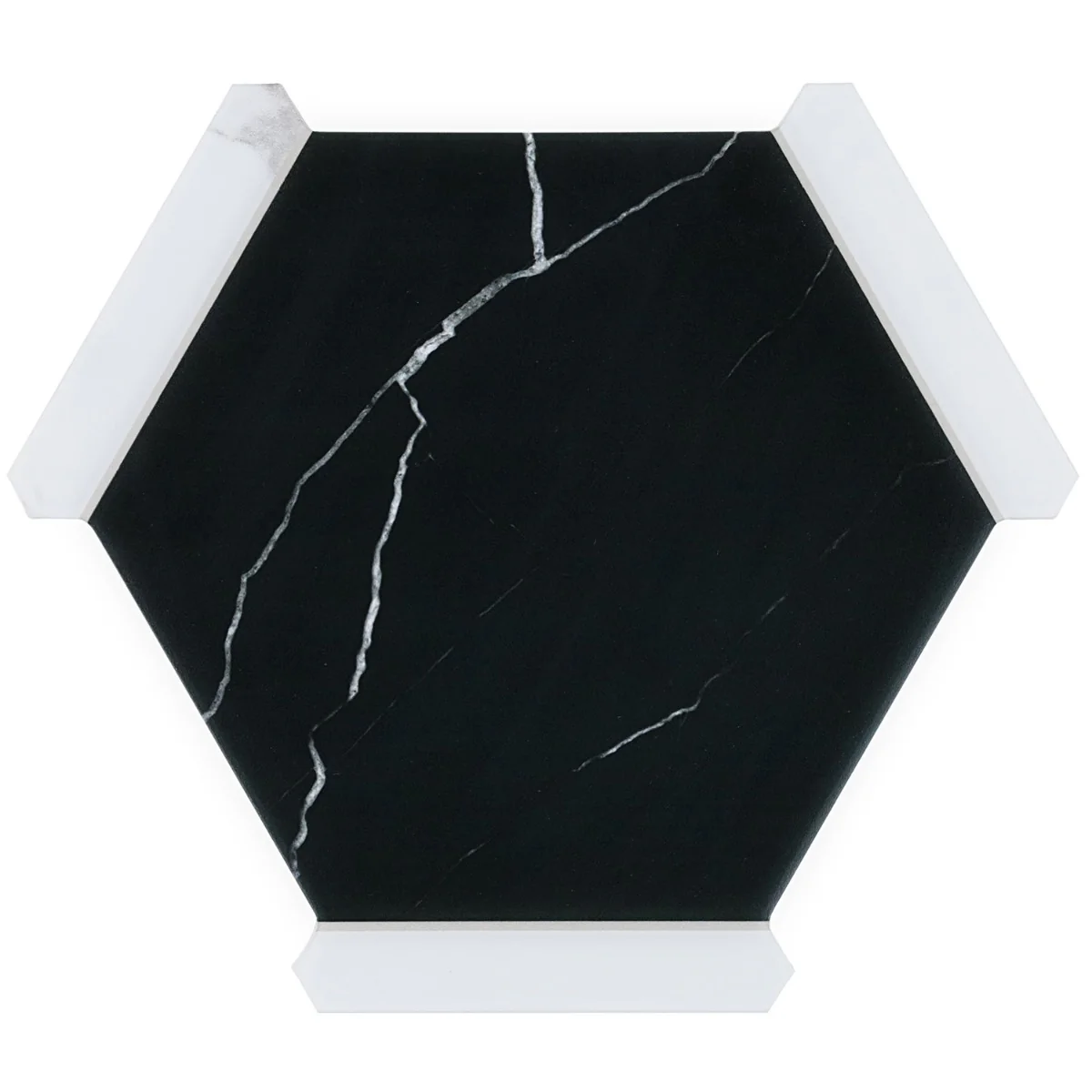 Sagon Nero Black 9" Hexagon Matte Porcelain Tile - Lux Tile - Image 8