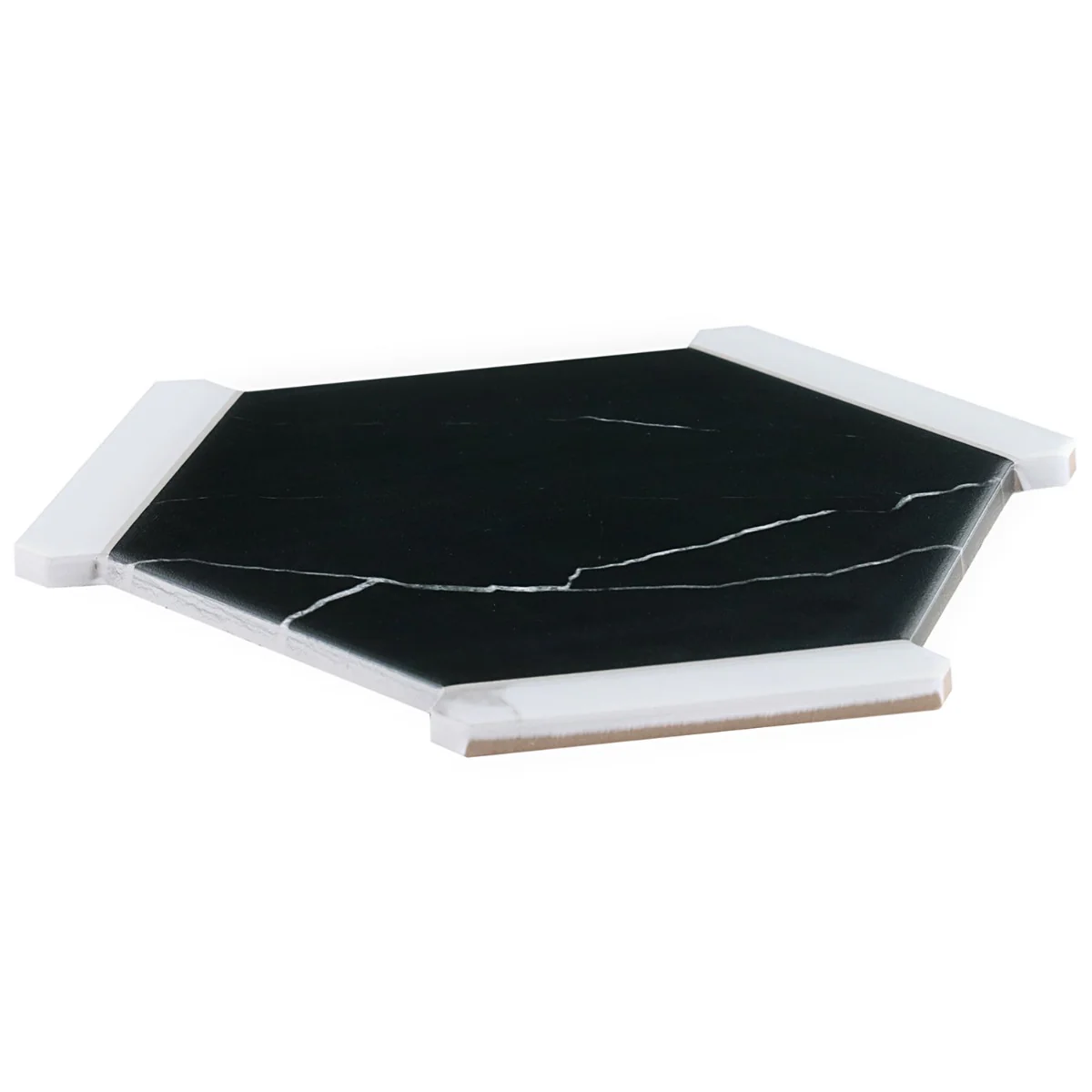 Sagon Nero Black 9" Hexagon Matte Porcelain Tile - Lux Tile - Image 9