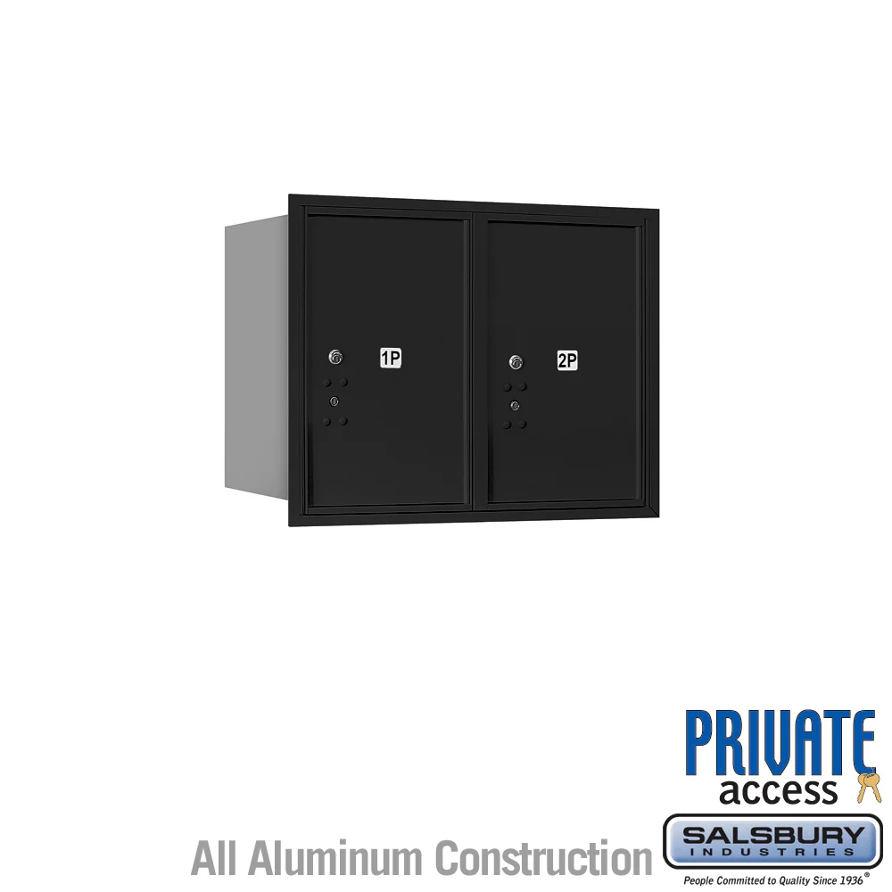 Salsbury 6-Door-High Recessed Mounted 4C Horizontal Parcel Locker with 2 Parcel Lockers, Rear Loading