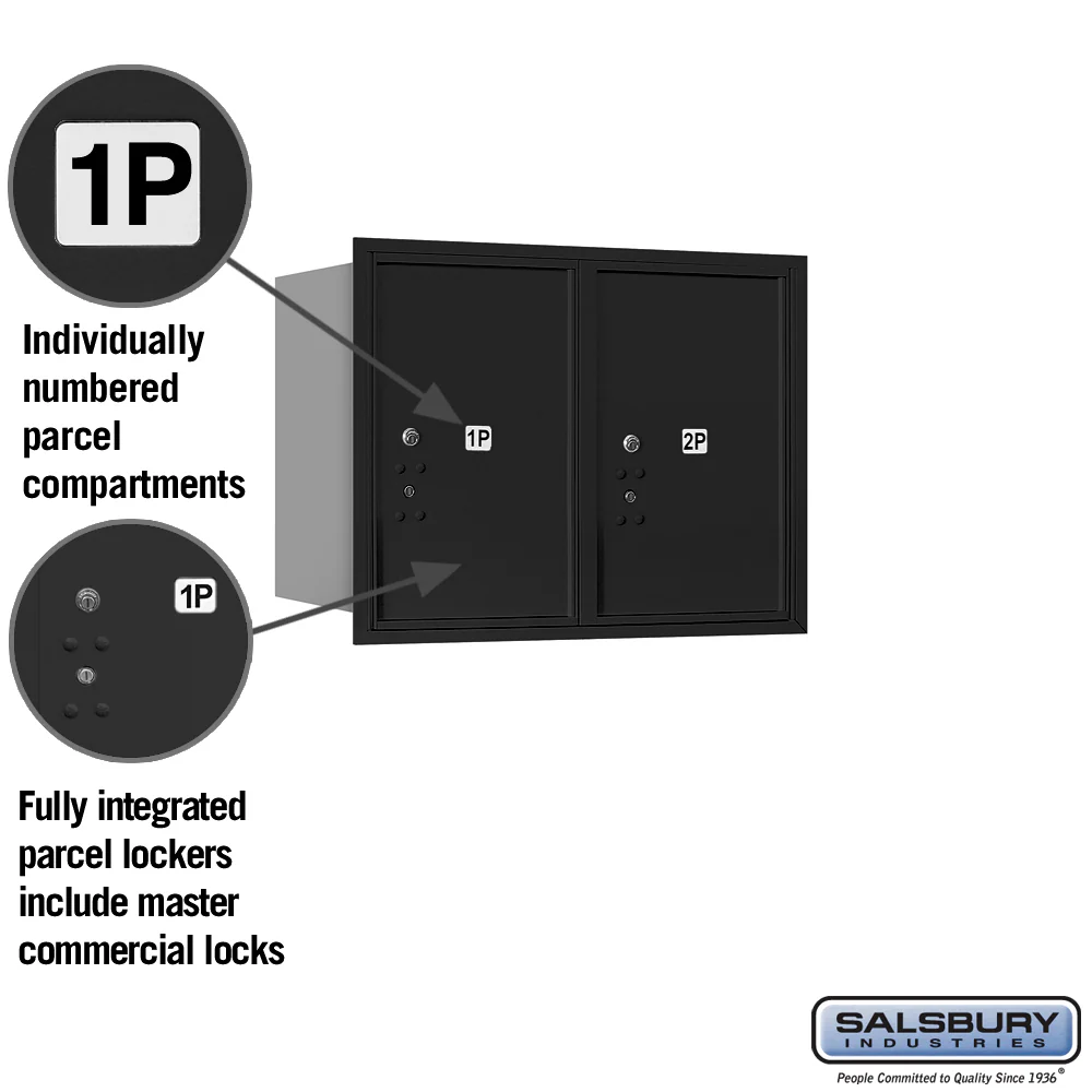Salsbury 6-Door-High Recessed Mounted 4C Horizontal Parcel Locker with 2 Parcel Lockers, Rear Loading - Image 2