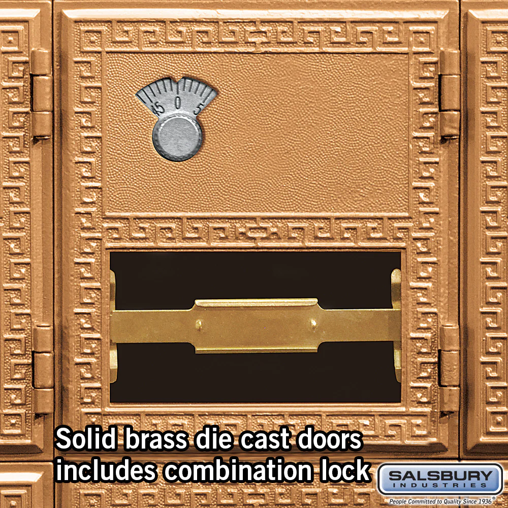 Salsbury Brass Mailbox with 16 Combination Lock Doors – Rear Loading, 23.5"W x 26.5"H x 15"D - Image 3