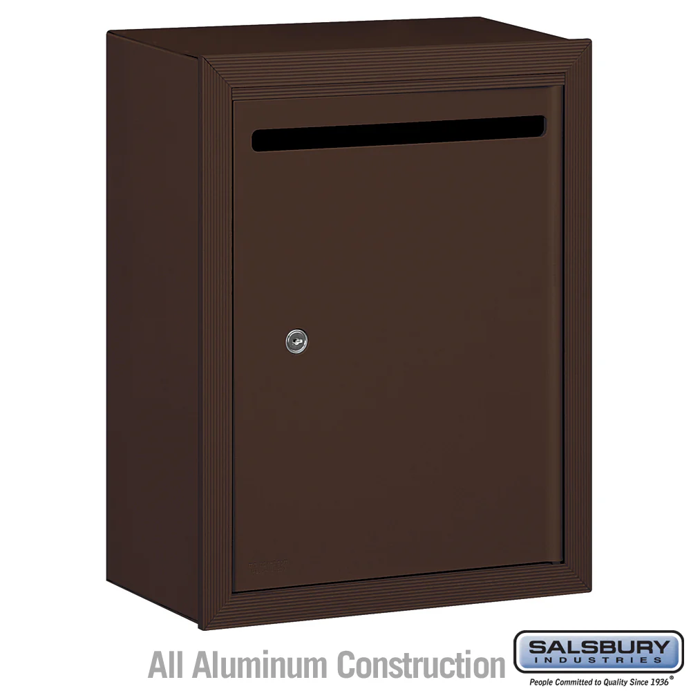 Salsbury Bronze Surface Mounted Letter Box with Commercial Lock, 15"W x 19"H x 7.5"D