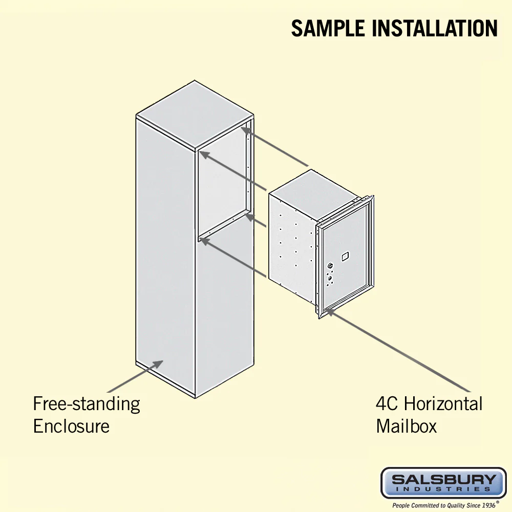 Salsbury Industries 6-Door-High Free-Standing 4C Horizontal Mailbox with Parcel Locker, Bronze - Image 4