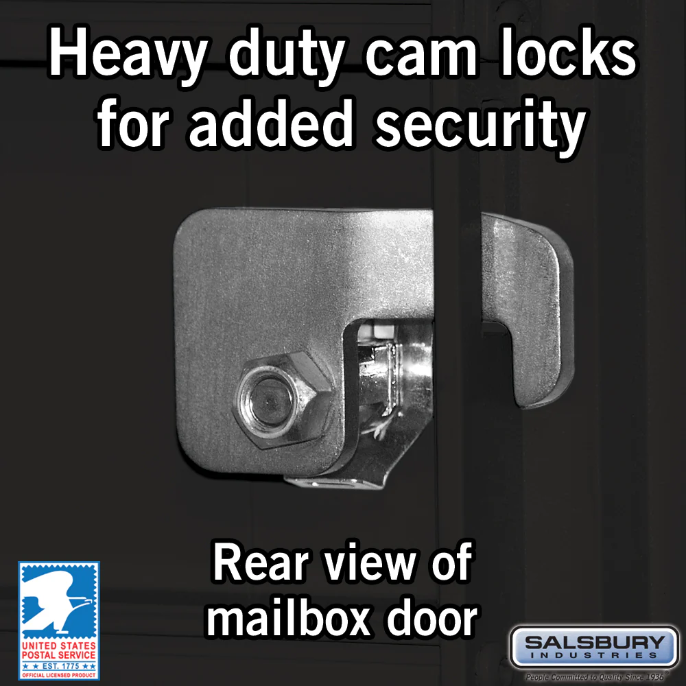 Salsbury Industries Cluster Box Unit, 8 Doors with 2 Parcel Lockers, Black, USPS Access - Image 4