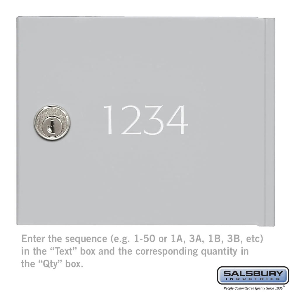 Salsbury Industries Custom Door Engraving for Aluminum Mailbox Door