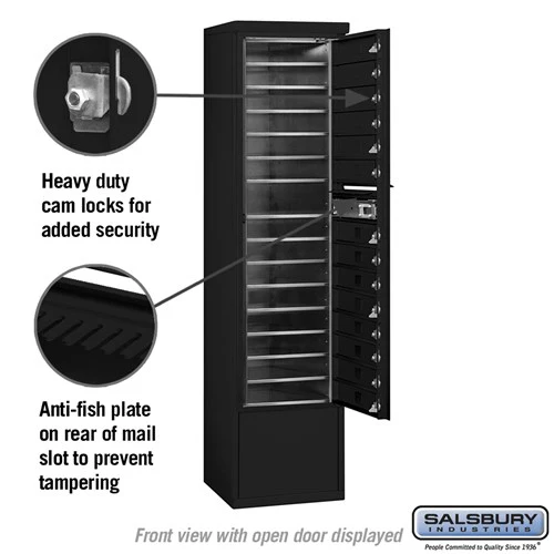 Salsbury Industries Free-Standing 4C Horizontal Mailbox Unit, Maximum Height 72 in, Single Column, 14 Doors, Front-Loading, Private Access - Image 3