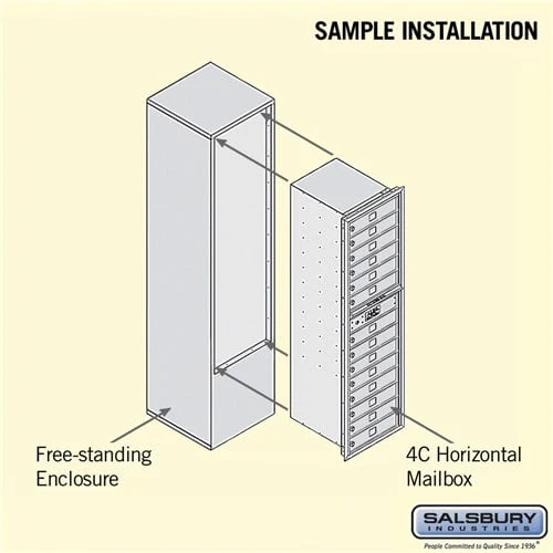 Salsbury Industries Free-Standing 4C Horizontal Mailbox Unit, Maximum Height 72 in, Single Column, 14 Doors, Front-Loading, Private Access - Image 4