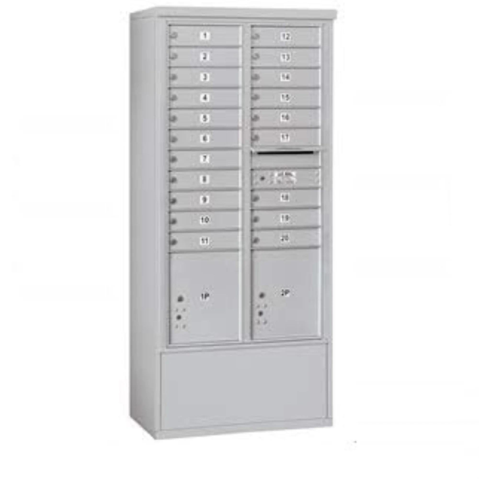 Salsbury Industries Free-Standing 4C Horizontal Mailbox Unit, Maximum Height, Double Column, Aluminum, Front Loading, USPS Access (72 in) - Image 2
