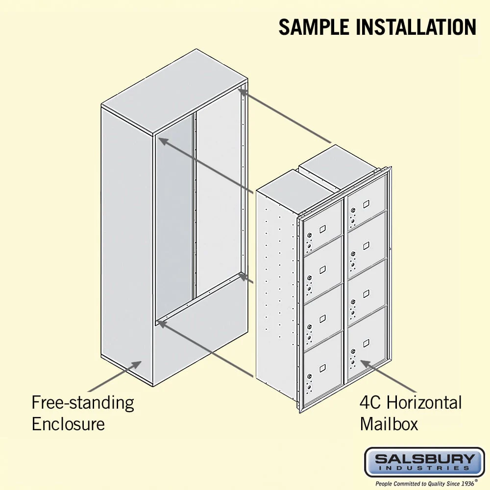 Salsbury Industries Free-Standing 4C Horizontal Mailbox Unit with Parcel Lockers, Double Column, Front-Loading, Private Access (72.125" H x 31.75" W x 18.5" D) - Image 4