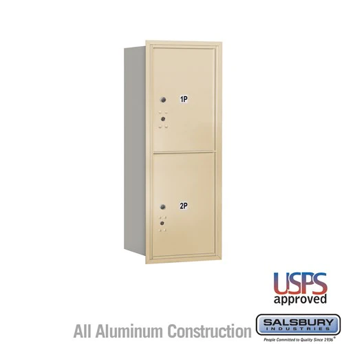 10 Door High Recessed Mounted 4C Horizontal Parcel Locker with 2 Parcel Lockers - Rear Loading