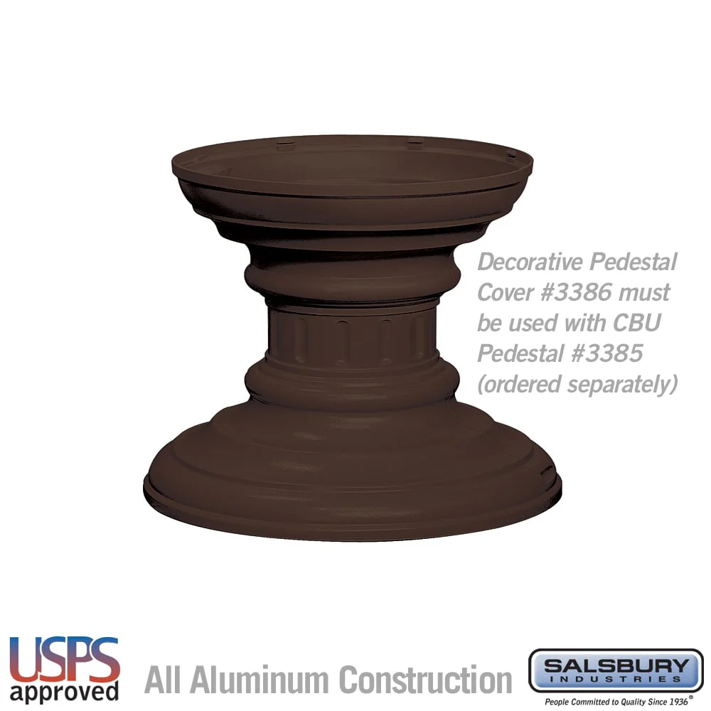 Salsbury Regency Decorative Pedestal Cover – Short, Bronze for CBU Pedestal #3385 (#3386)