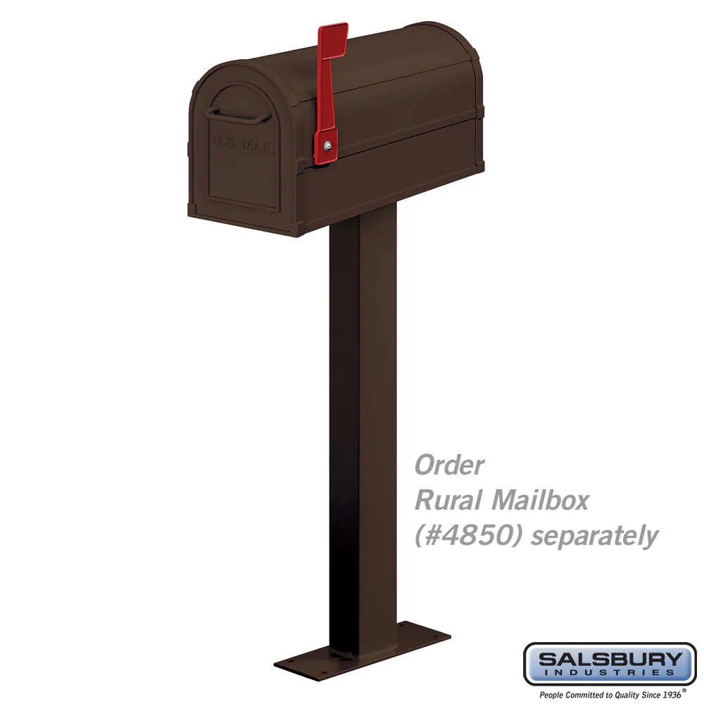 Salsbury Standard Mailbox Post, Bolt-Mounted, Bronze – 42 in H, Aluminum - Image 2