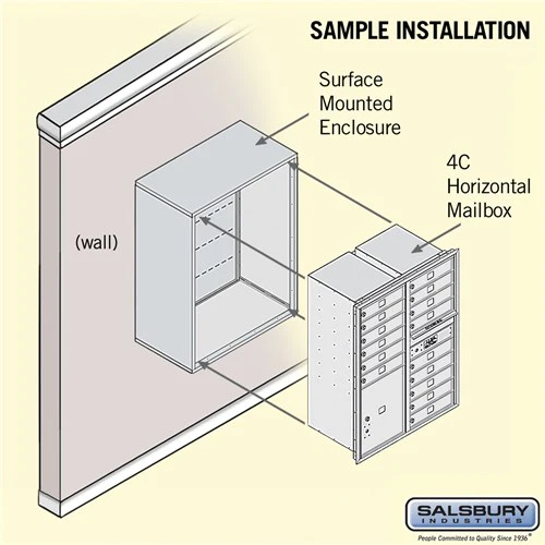 Salsbury Surface-Mounted 4C Horizontal Mailbox Unit – 11-Door High, Double Column, Bronze, Front Loading, Private Access - Image 4