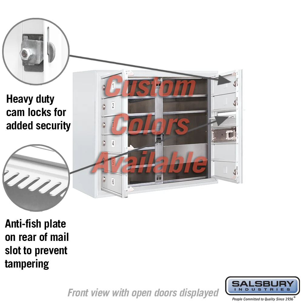 Salsbury Surface Mounted 4C Horizontal Mailbox Unit, Double Column, Custom Color, Front Loading - Image 3
