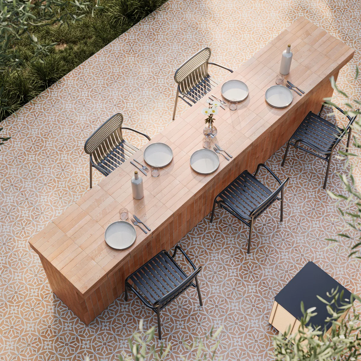 Saltillo Flora Terracotta 9x9 Matte Porcelain Tile - Lux Tile - Image 2