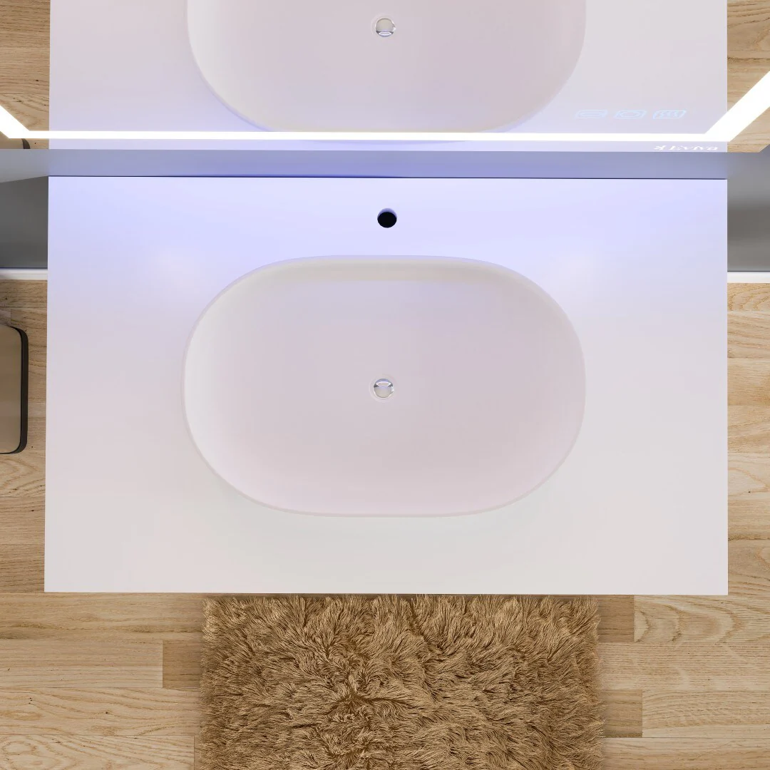 Eviva Santa Monica 36 in. W x 22 in. D x 16 in. H Single Bath Vanity in White with White Vessel Sink - Image 8